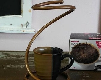 Unique Copper Pourover Drip Stand for Hario Ceramic White V60 Dripper | Pour Over Dripper Stand Only | Vintage Decor