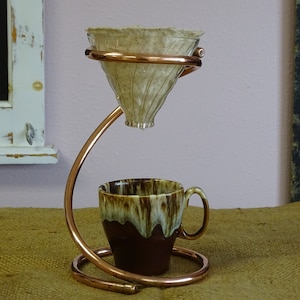 Hario V60 02 Copper PourOver Single Serve Coffee Maker | Glass Manual Brewer | Reusable Cotton Filter | Coffee Dripper