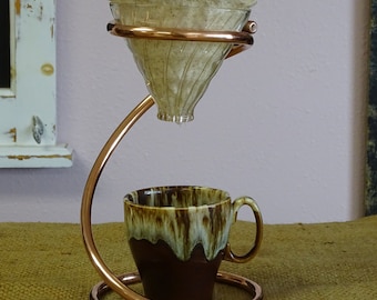 Hario V60 02 Copper PourOver Single Serve Coffee Maker | Glass Manual Brewer | Reusable Cotton Filter | Coffee Dripper