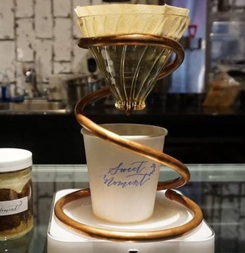 Hario Glass V60 Pourover Dripper Drip Stand Unique Copper Pour Over