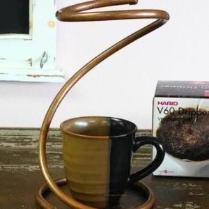 Unique Copper Pourover Drip Stand for Hario Ceramic White V60 Dripper | Pour Over Dripper Stand Only | Vintage Decor