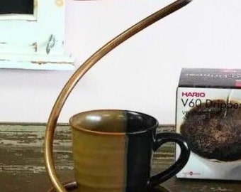 Unique Copper Pourover Drip Stand for Hario Ceramic White V60 Dripper | Pour Over Dripper Stand Only | Vintage Decor