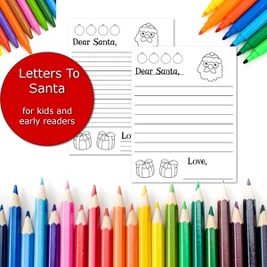 Cartas a Santa, Carta de Santa imprimible, Lista de deseos de Navidad, Imprimible de Navidad, Querido Santa, Lista de deseos de vacaciones