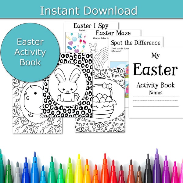 Easter Activity Pack, Printable Easter activities for kids, Easter party pack, Easter games, Printable Easter games, kids Easter Bundle