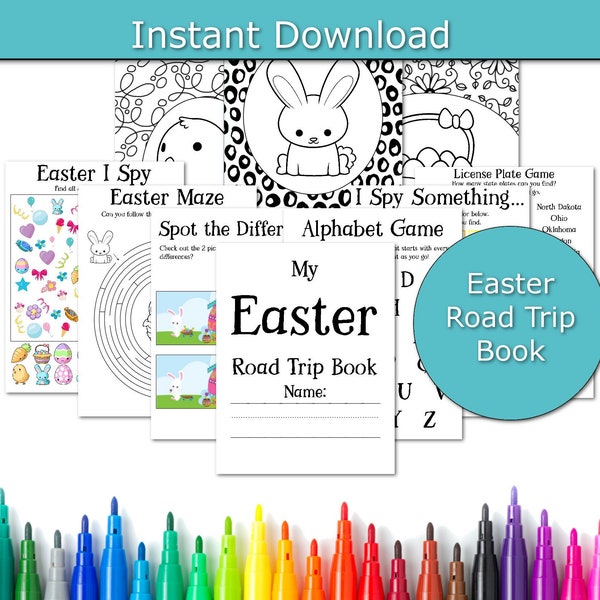 Easter Travel Game, Travel Activity for Kid, Road Trip Printable, Travel Games Printable, Easter Activities for kids, Travel Games for Car