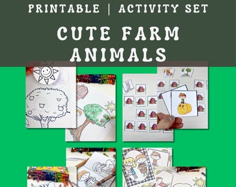 Farm Animals Activities for Young Children, Printable coloring activities for a classroom, homeschool, or road trip