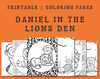 Coloriage Daniel dans la fosse aux lions pour enfants, activité de coloriage à imprimer pour un sac bien chargé le dimanche ou une fête à l'école biblique chrétienne.