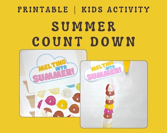 Summer Countdown Activity for Kids | Melting Into Summer printable for classrooms, bulletin boards, and at home.