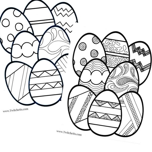 Printable Easter Egg Coloring Pages For Kids, Printable Easter Party Favor, Printable Easter Teacher Activity, Easter Coloring Pages