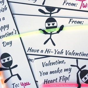 Ninja Valentine&#39;s Day Cards, Boys Valentines, School Valentines Cards For Class,Funny Valentine Card Printable,Cards for classmates,For Boys