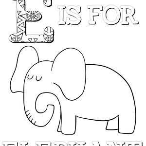 Animal Alphabet Coloring Pages for Kids, ABC Coloring Pages, Preschool Coloring Pages, Coloring Book, ABC Animal coloring book, Letters, ABC image 3