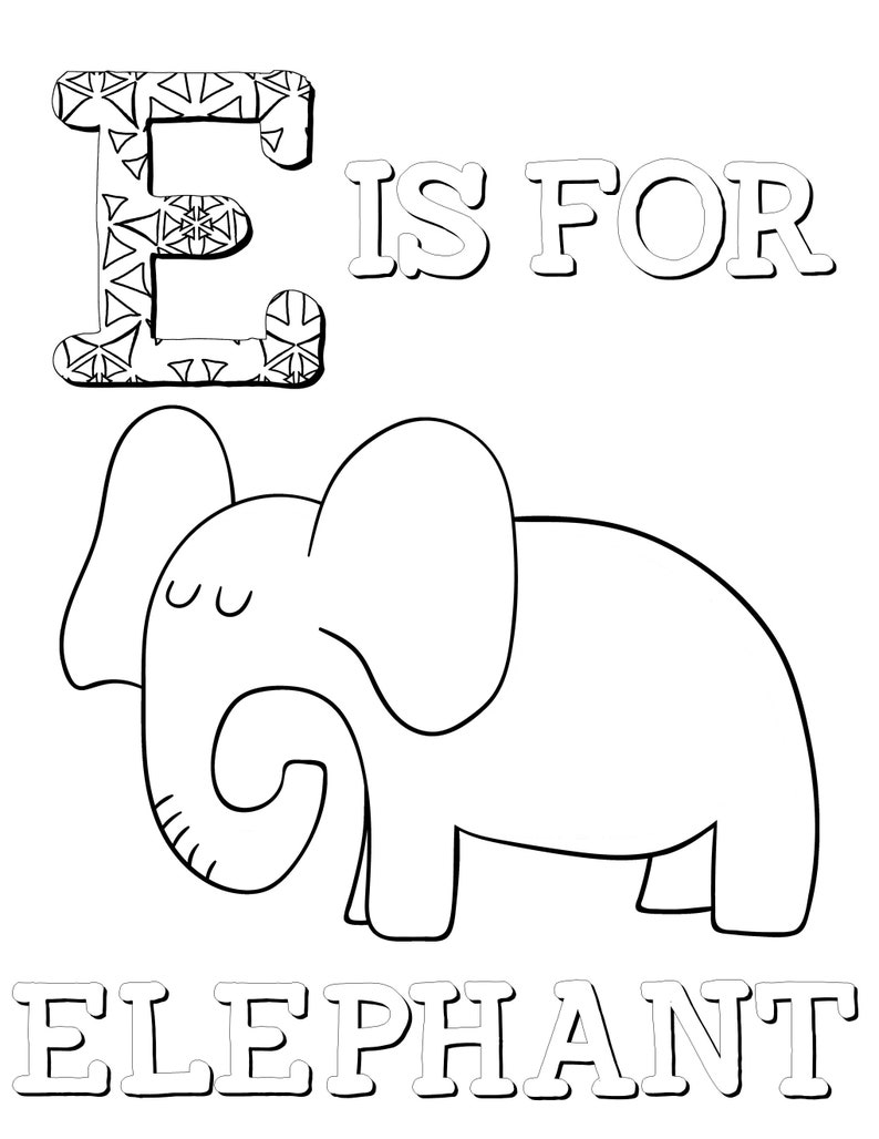 Animal Alphabet Coloring Pages for Kids, ABC Coloring Pages, Preschool Coloring Pages, Coloring Book, ABC Animal coloring book, Letters, ABC image 3