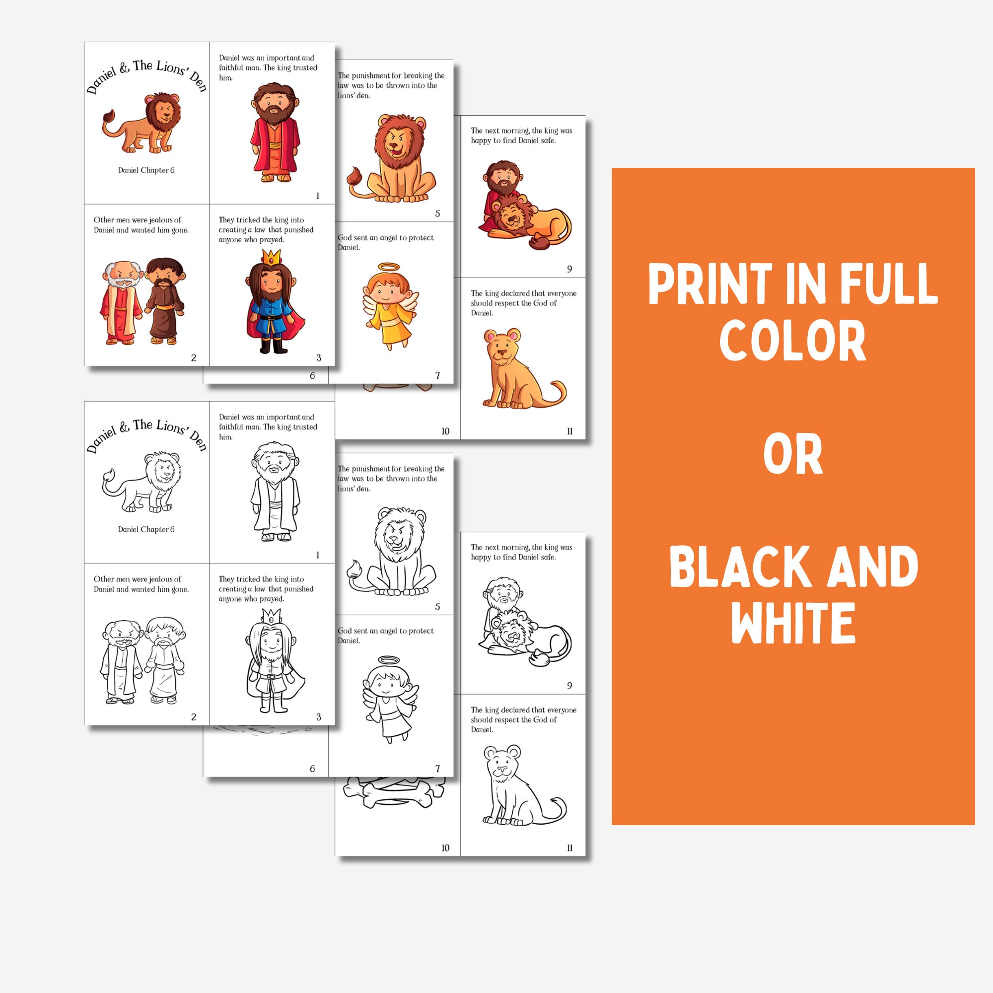 Daniel in the Lions Den Story Cards for Young Children, Printable ...