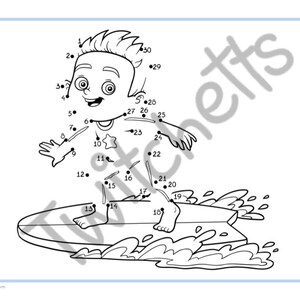 Beach Printable Activity for Kids, Beach Connect the Dots, Beach ...