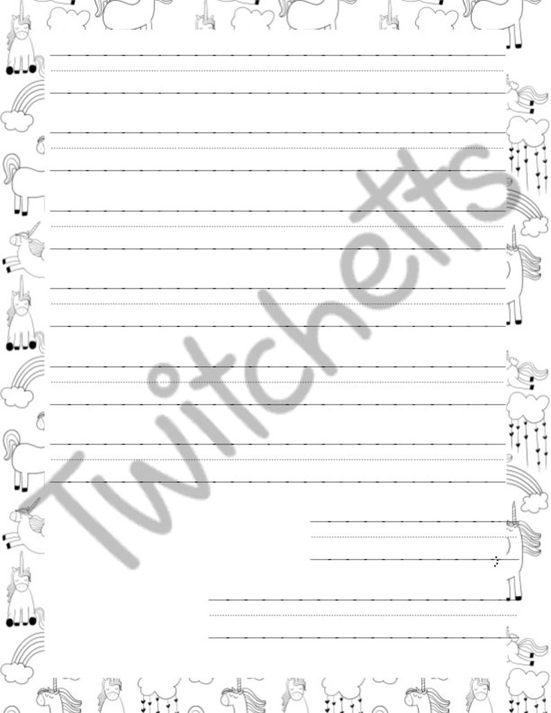 Letter Writing Set for Kids, Printable Unicorn Stationery for Kids to