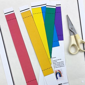 3D Rainbow Craft Template to help kids learn rainbow colors, Printable Rainbow Activity, Preschool Craft, Classroom Craft, Paper rainbow image 3