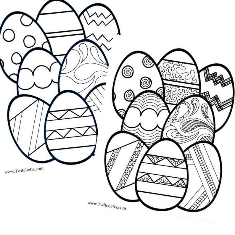 Printable Easter Egg Coloring Pages For Kids, Printable Easter Party Favor, Printable Easter Teacher Activity, Easter Coloring Pages image 1