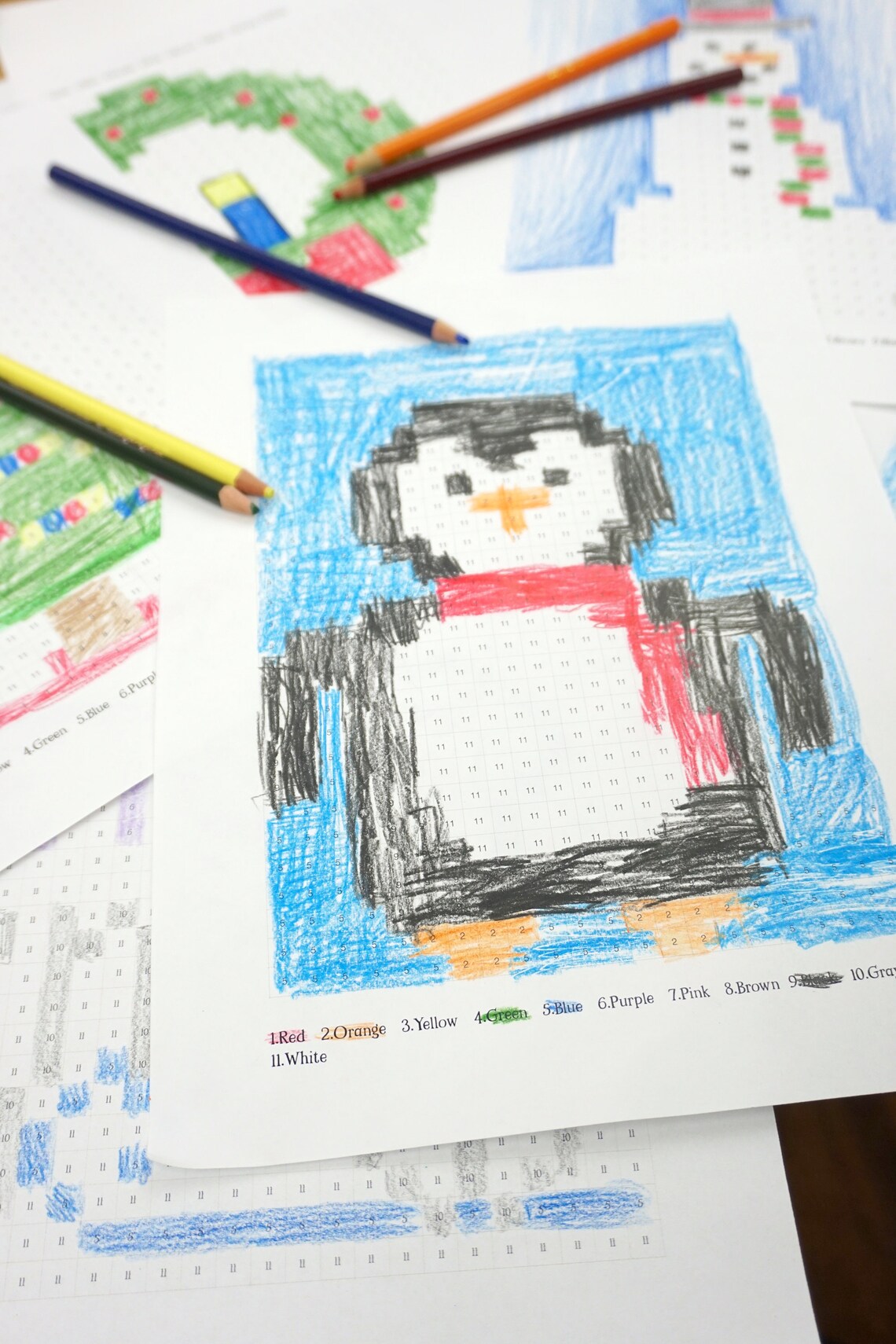 Christmas Color by Number, Christmas Printable, Holiday Coloring Pages - Etsy