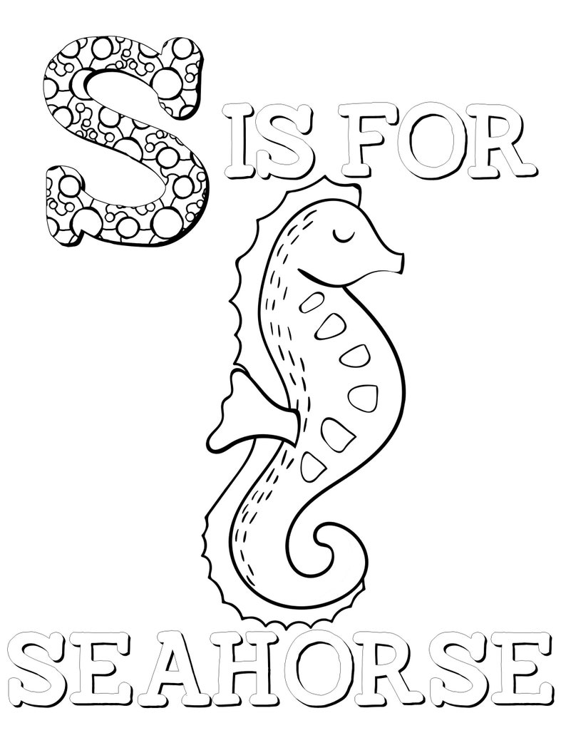 Animal Alphabet Coloring Pages for Kids, ABC Coloring Pages, Preschool Coloring Pages, Coloring Book, ABC Animal coloring book, Letters, ABC image 8