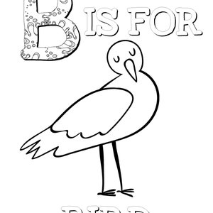 Animal Alphabet Coloring Pages for Kids, ABC Coloring Pages, Preschool Coloring Pages, Coloring Book, ABC Animal coloring book, Letters, ABC image 2