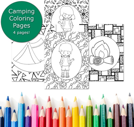 Camping Coloring Pages For Kids Printable Camping Party
