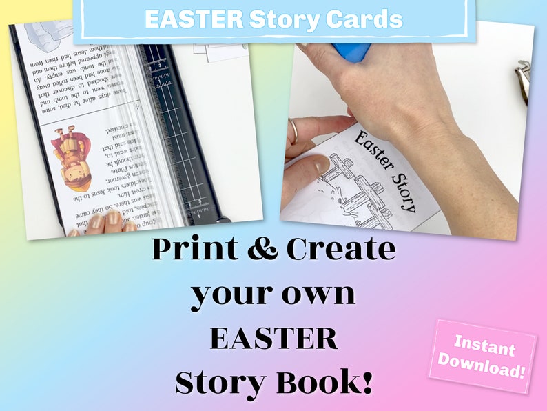 Easter Story Cards for Young Children, Printable Easter coloring activity for a Sunday busy bag or a Christian Bible School party activity. image 2