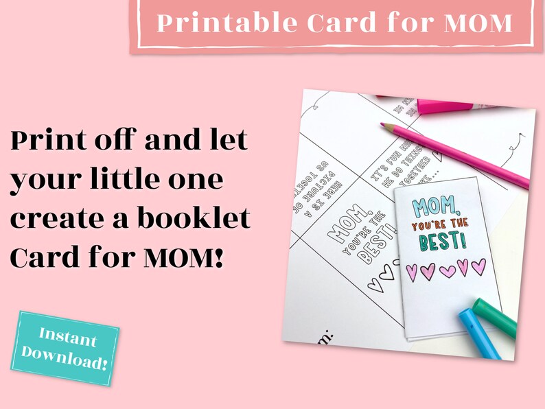 Mother's Day Booklet Perfect Last Minute Mother's Day gift from kids. Mother's Day Printable is great for classroom gifts from young kids image 2