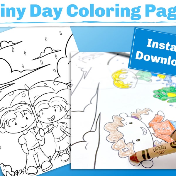 Rain coloring pages for kids. These spring coloring book is perfect for the classroom or at home. Use them during your rain preschool themes