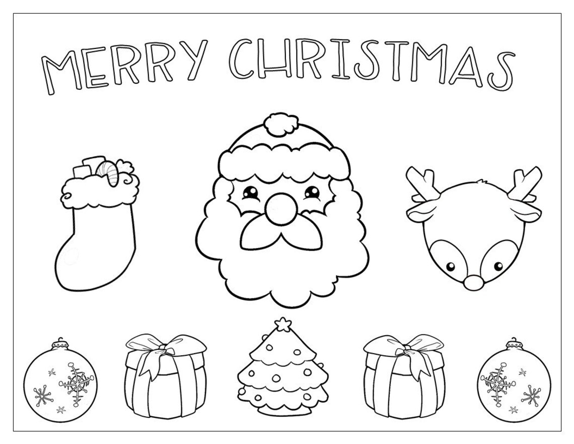 Christmas Placemats for Kids Printable Placemats for Etsy