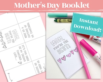 Mother's Day Booklet - Perfect Last Minute Mother's Day gift from kids. Mother's Day Printable is great for classroom gifts from young kids