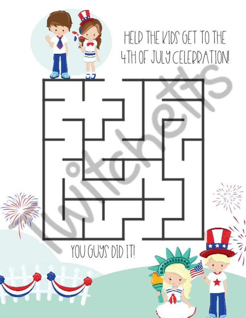4th of July Activity Pack for Preschoolers, Fun 4th of July Party Games ...