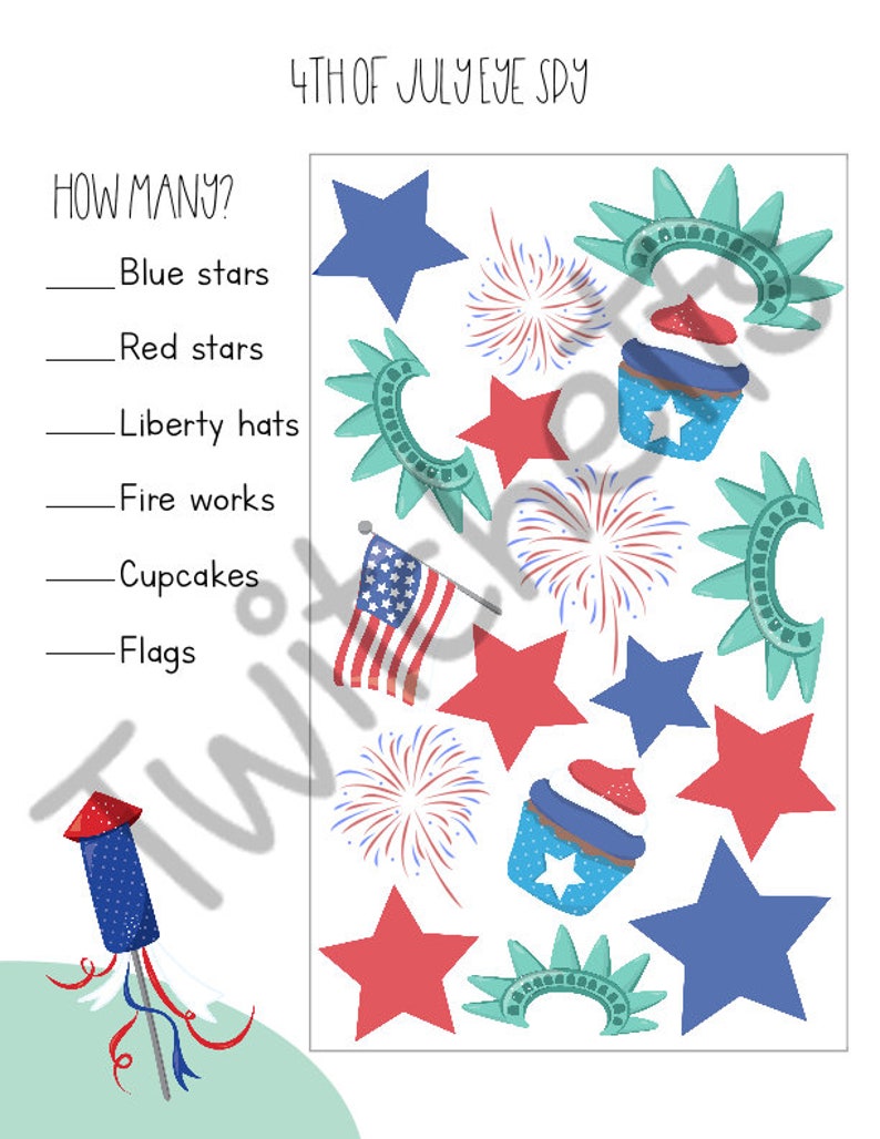 4th of July Activity Pack for Preschoolers Fun 4th of July - Etsy