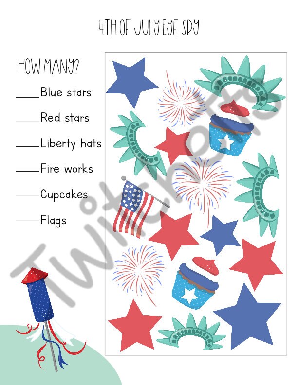 4th of July Activity Pack for Preschoolers, Fun 4th of July Party Games ...