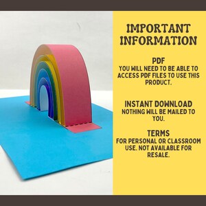 3D Rainbow Craft Template to help kids learn rainbow colors, Printable Rainbow Activity, Preschool Craft, Classroom Craft, Paper rainbow image 8