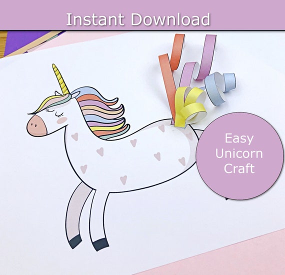 Unicorn Printable Craft for kids Unicorn party activity | Etsy