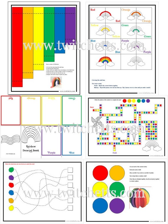 Rainbow Toys Printable Screen Free Activities Preschool And Kindergarten Games Rainbow Games Printable Quiet Rainbow Toys For Kids