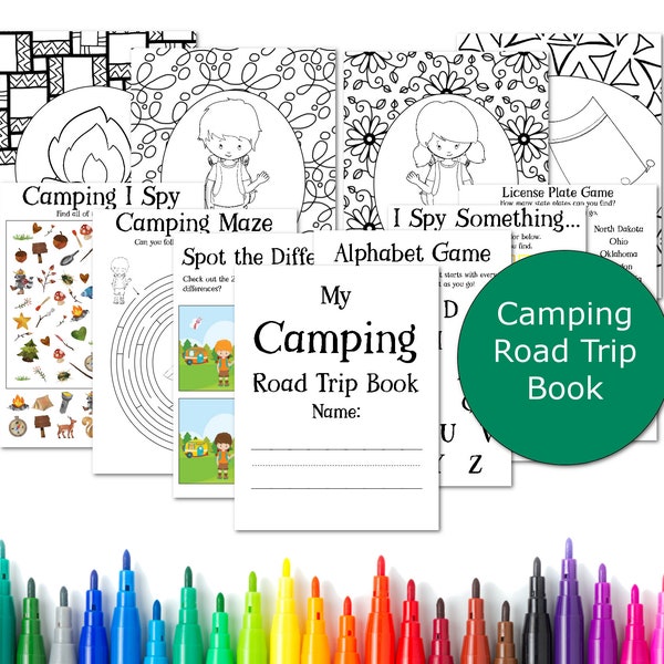Camping Travel Game, Travel Activity for Kid, Road Trip Printable, Travel Games Printable, Camping Activities for kids, Travel Games for Car