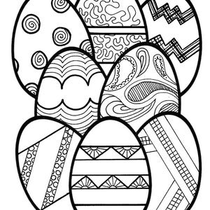 Printable Easter Egg Coloring Pages For Kids, Printable Easter Party Favor, Printable Easter Teacher Activity, Easter Coloring Pages image 2