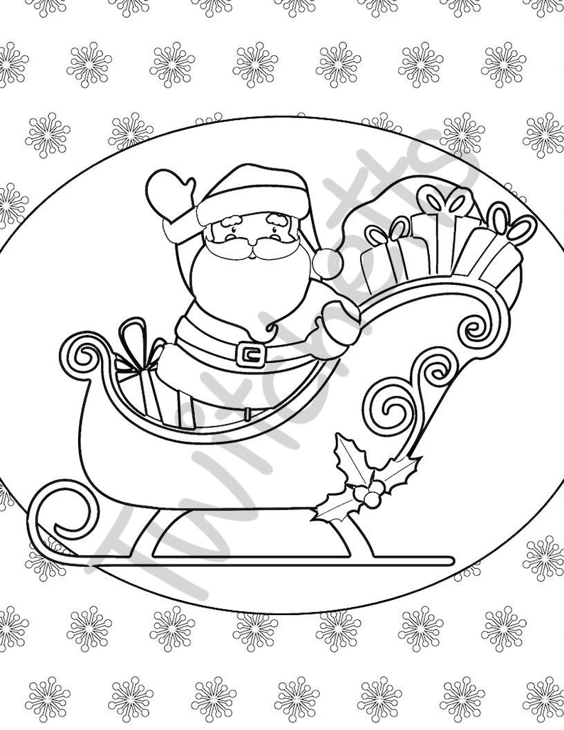 Christmas Coloring Pages for Kids Holiday Coloring Book | Etsy