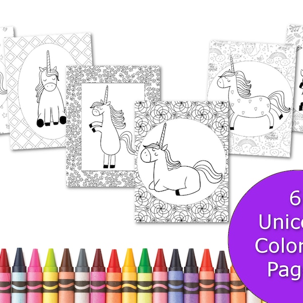 Unicorn coloring pages, coloring pages for kids, party favors, printable coloring book, little girl coloring sheets, colouring activity