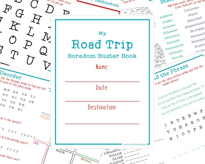 Road Trip Printable, Kid Travel Game, Travel Activity for Kid, Travel Games Printable, Travel Toys for Kids, Travel Games for Car, Road image 1