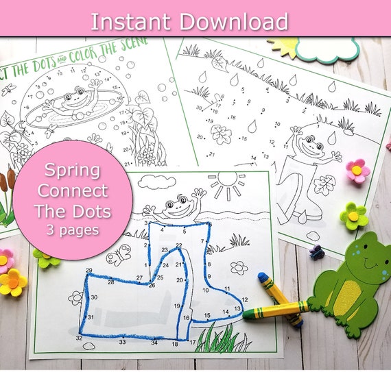 Spring Printable Activity for Kids Spring connect the dots