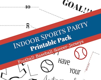 Sports Party, sports birthday party, football party, baseball party, soccer party, little boy party, party pack, printable sports pack,