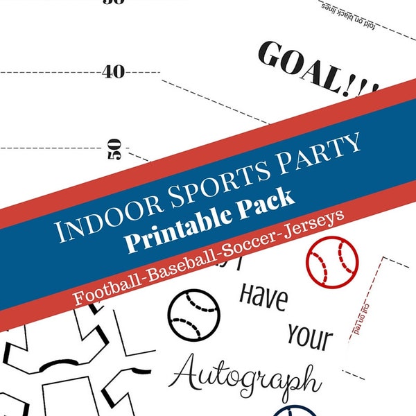 Sports Party, sports birthday party, football party, baseball party, soccer party, little boy party, party pack, printable sports pack,