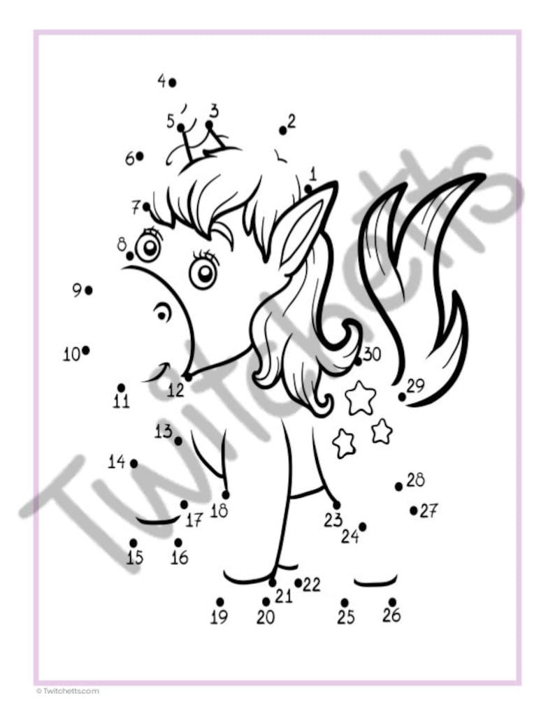 unicorn printable activity for kids unicorn connect the dots etsy