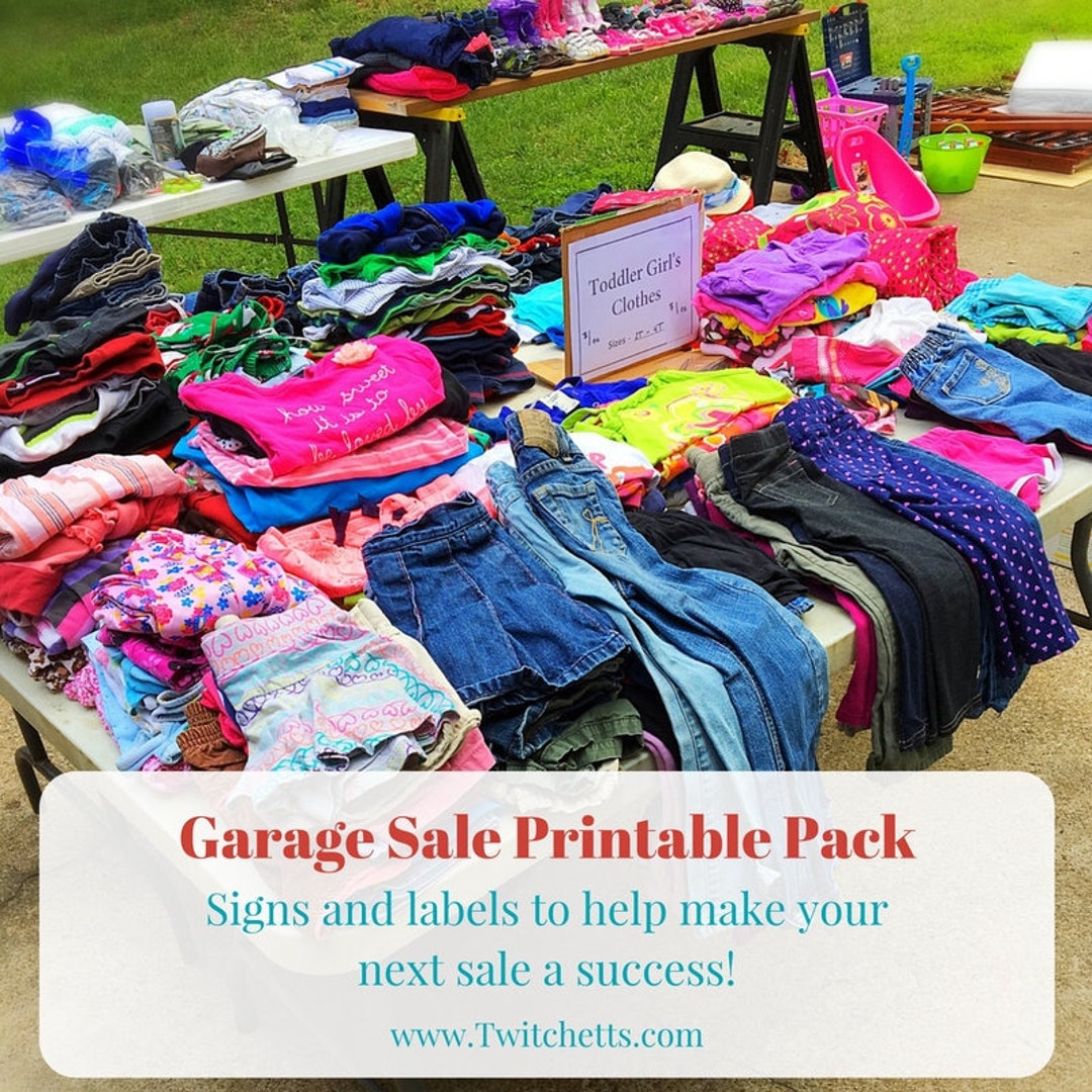 Garage Sale Kit, Yard Sale Printable Pack, Garage Sale Signs, Rummage ...