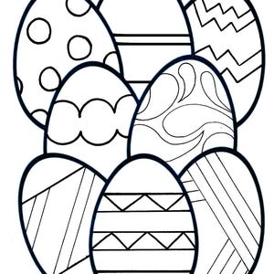 Printable Easter Egg Coloring Pages For Kids, Printable Easter Party Favor, Printable Easter Teacher Activity, Easter Coloring Pages image 3