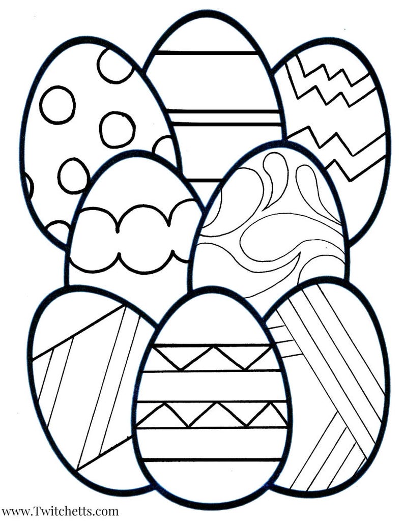 Printable Easter Egg Coloring Pages For Kids, Printable Easter Party Favor, Printable Easter Teacher Activity, Easter Coloring Pages image 3