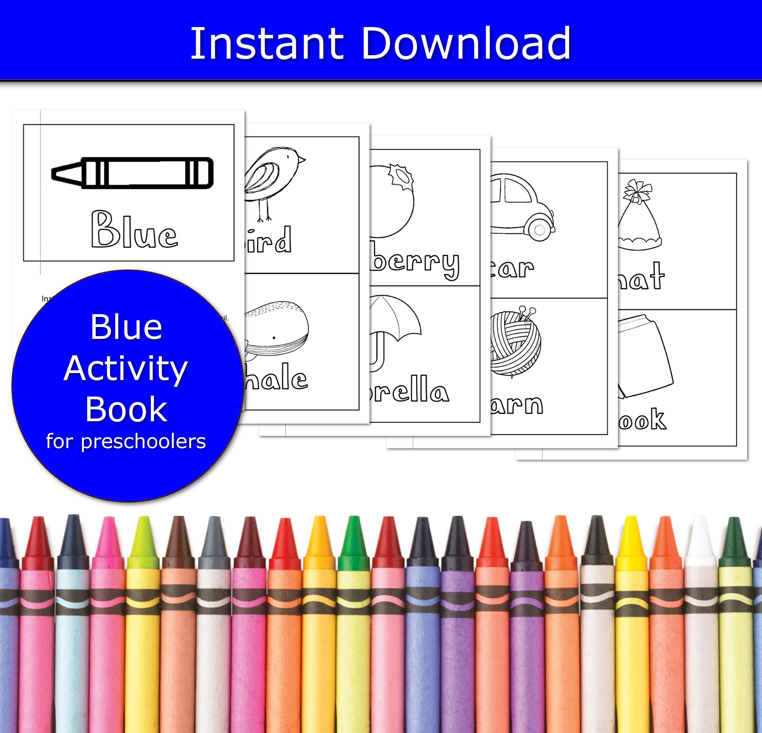 color blue booklet learning games for preschoolers etsy canada