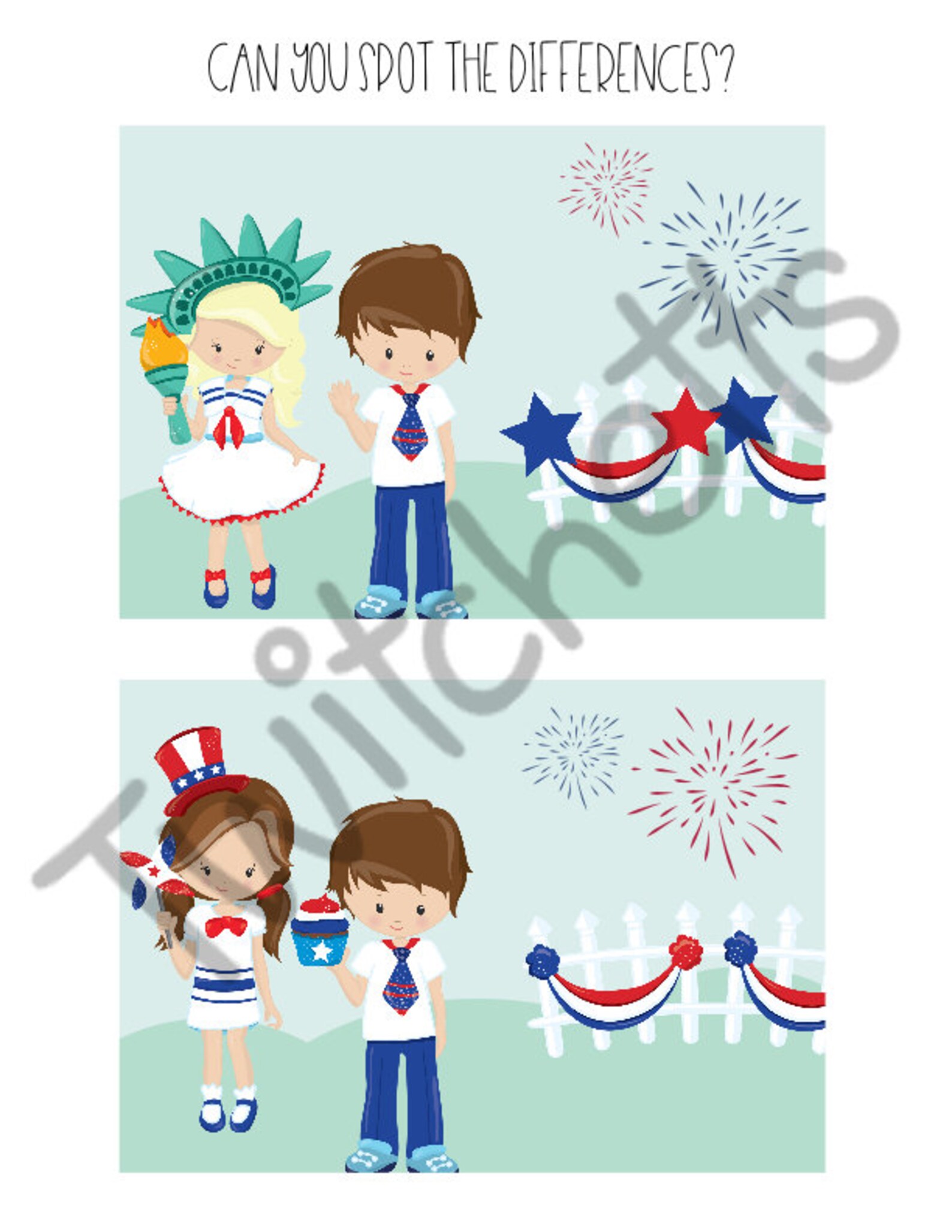 4th of July Activity Pack for Preschoolers, Fun 4th of July Party Games ...